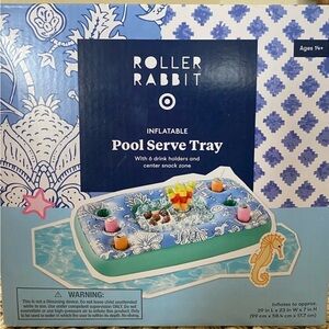 Roller Rabbit Blue & Green Inflatable Pool Serve Tray